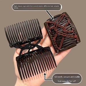 Peine <span class=keywords><strong>Mágico</strong></span> Elástico Ajustable <span class=keywords><strong>para</strong></span> el Cabello, Clip Elástico <span class=keywords><strong>para</strong></span> Mujeres y Niñas, Horquillas Sin Pliegues, Peinador de Moños Vintage <span class=keywords><strong>para</strong></span> Cabello Grueso - Product Image 2