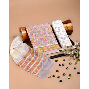 Ensemble de costume classique traditionnel en pur coton Dupatta avec broderie pour les occasions festives d'été et d'hiver - Product Image 5