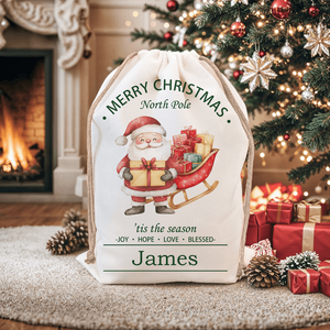 Bolsa de Regalo Personalizada con Cordón, Diseño de Santa Claus, Muñeco de Nieve o Animal, Regalo de Navidad para Niños y Familiares con Personalización de Nombre - Product Image 1