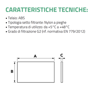 Filtre de remplacement en plastique ABS blanc Tecnosystemi pour grilles de retour et grilles avec ou sans plénum intégré - Product Image 4