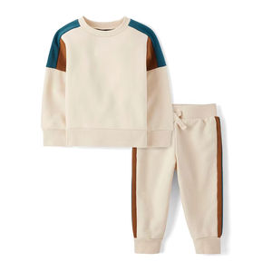 Ensemble de survêtements pour bébé personnalisable en tissu de coton de haute qualité, vêtements confortables et respirants pour tout-petits garçons et filles - Product Image 1