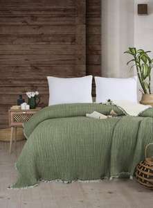 Super Soft 100% Cotton Muslin Woven Four Seasons <b>Bedcover</b> 7 Layer Gauze Oeko-Tex Certified Eco-Friendly Machine Washable Turkish - Product Image 2