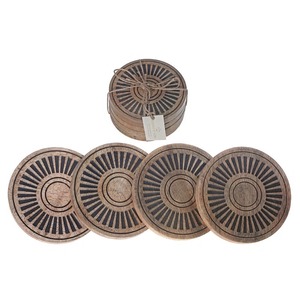 Posavasos cuadrados y redondos de alta calidad, posavasos de madera decorativos con efecto océano para bodas para el hogar - Product Image 5