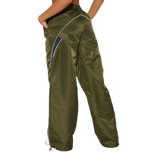 Pantalon de jogging sport réfléchissant ample coupe-vent pour femme, décontracté, avec coutures, vente en gros, haute qualité - Product Image 2