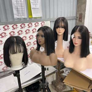 วิกผมบ๊อบแบบคู่สำหรับผู้หญิงผิวดำผมมนุษย์แท้สีดำทรงตรง - Product Image 6