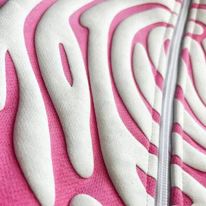 Haute qualité 500 Gsm poids lourd 100% coton sweat à capuche pour hommes impression bouffante 3D fermeture éclair complète fermeture éclair épaisse écologique respirant personnalisé - Product Image 6