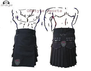 Kilt utilitaire unisexe en laine noire, poche cargo tendance, kilt utilitaire de haute qualité par ONSTYLE SPORTS - Product Image 2