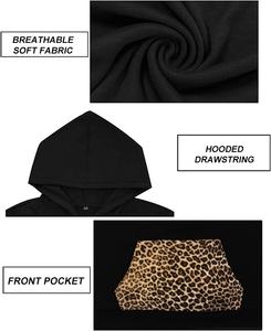 Sudaderas con capucha de talla grande para mujer, Tops de manga larga, suéter informal con cordón para exteriores, sudadera con bolsillo impreso - Product Image 3