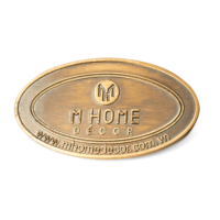 Plaque de logo en métal gaufré sur mesure fabriquée en usine, étiquette de nom en laiton antique pour meubles et décoration de la maison
