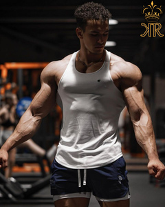 Camiseta sin Mangas para Hombre, 100% Algodón, 180 GSM, con Logotipo Personalizado, Deportiva, para Gimnasio, Color Negro, Venta al Por Mayor - Product Image 4