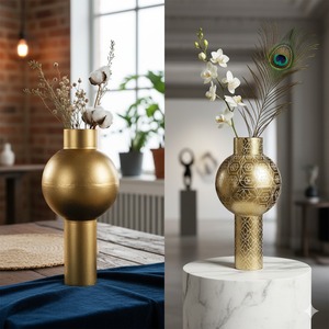 Pots de fleurs en métal durables avec finition rustique parfaits pour la décoration extérieure du jardin, du balcon et du patio, disponibles en gros en Inde - Product Image 4