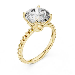 Bague de mariage pour femme en or jaune 14 carats avec diamant rond de 2,8 carats cultivé en laboratoire, style vintage |   Certifié IGI - Product Image 6