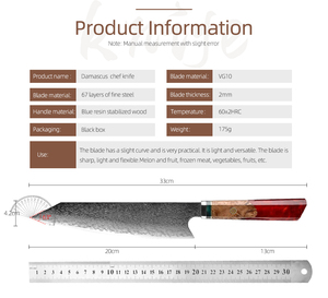 Vente en gros Couteau de chef de cuisine professionnel japonais à haute teneur en carbone personnalisé OEM ODM Service PRESTIGE LAMES - Product Image 2