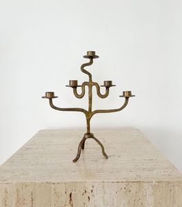 Decorative antique metal <b>candelabra</b> for luxury interior design setup or traditional home altar candle arrangement - Product Image 5