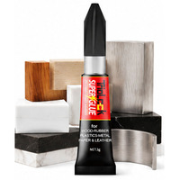 Colle liquide acrylique cyanoacrylate transparente Clear for Cure, emballage en blister, tubes de 3 g, marque TRIOLOCK, pour le bureau, l'école, la quincaillerie