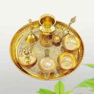 Brass Pooja Thali Set <b>Gift</b> Accessories Handcrafts Indian Pooja Accessories Diwali Wedding Return <b>Gifts</b> Sets Hot Selling Items - Product Image 6