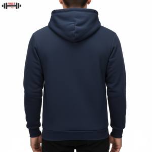 Sweats à capuche pour hommes avec logo imprimé personnalisé de coupe régulière 100% coton polaire à capuche doublée solide - Product Image 5