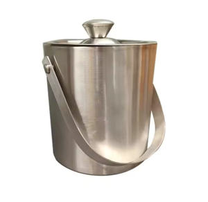 Forme de seau en acier inoxydable Ice Bloom dans Nordic Modern Vision Frost Craft Plat à glace moderne pour affichage de salle à manger chic - Product Image 1