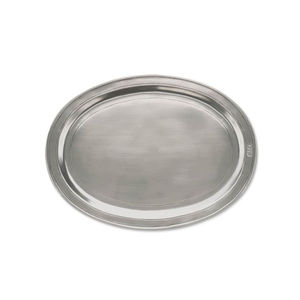 Bandeja Ovalada de Peltre de Diseño Vintage con Asas de Concha Festoneadas, Plato de Servir Grande de Metal para Hotel y Restaurante - Product Image 4