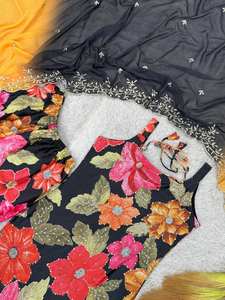 Costume Sharara à broderies lourdes très vendu pour les filles, tenue de fête de mariage, style Bollywood, séchage rapide - Product Image 3