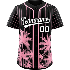 Personalizable Bordado Nombre Número Béisbol Jersey Botón Completo Softball Uniformes Transpirable Tackle Sarga Ropa Deportiva - Product Image 2