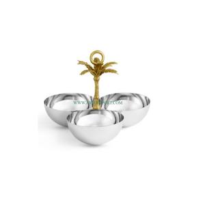 Ensemble de 3 bols ronds jetables en acier inoxydable mat argenté, écologiques, pour servir les aliments lors de fêtes, décoration de la maison - Product Image 1