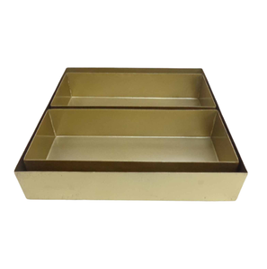 Plateau de vaisselle moderne en fer avec 2 plateaux rects, plateau de service de couleur noire pour restaurant et hôtel, fournitures faites à la main et personnalisées - Product Image 2