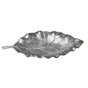 Bandeja de servicio martillada brillante de acero inoxidable de diseño minimalista, bandeja de servicio decorativa para comedor con asas - Product Image 3