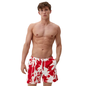 High Street 100% Polyester Short de Bain Coupe Régulière Haute Qualité Respirant Vintage Décoration Cordon Cravates Poches Fentes Solide - Product Image 1