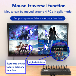 สวิตช์ KVM <span class=keywords><strong>HDMI</strong></span> แบบ 4 เข้า 1 ออก 4K รองรับการแสดงผลแบบ Seamless Quad Screen หลายจอภาพแบบเรียลไทม์, แชร์เมาส์และคีย์บอร์ดสำหรับจอภาพ - Product Image 3