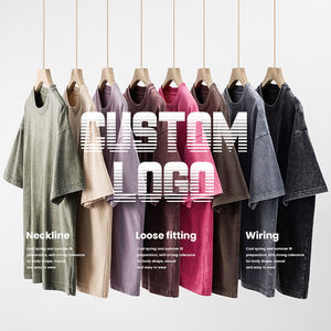 เสื้อยืดโอเวอร์ไซส์ผู้ชาย ผ้าฝ้าย 100% หนัก 320 GSM ซักย้อมสีแบบแอซิดวอช รับสกรีนโลโก้ คุณภาพสูง - Product Image 2