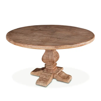 Table à manger en bois de teck massif de qualité supérieure Design minimaliste rond élégant pour la maison hôtels villas et appartements
