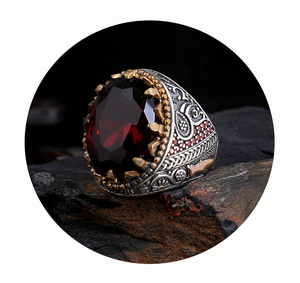 New Arrival High Quality Turkish Luxury <b>Mens</b> Wedding <b>Ring</b> 925 Sterling <b>Silver</b> Yemen Aqeeq Stone Classic Wholesale Jewelry Turkey - Product Image 3