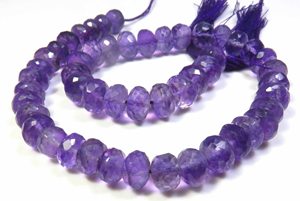 Cuentas facetadas de amatista brasileña de 7,5-8mm, 10 \ "hebra, piedra preciosa Rondelle púrpura Natural, piedras preciosas sueltas, amatista Natural 100% - Product Image 2