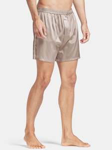 OEM Best-seller Vêtements de nuit en soie personnalisés Short de couchage pour hommes Taille élastique Short soyeux Bas de pyjama Short chaud extensible Respirant - Product Image 2