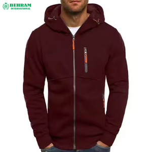 Unisex Boxy Fleece French Terry Sweatshirt Zipper Hoodie 100% Cotton Pure Color <b>Neutral</b> Dropped Shoulders Heavy Weight Quick Dry - Product Image 3