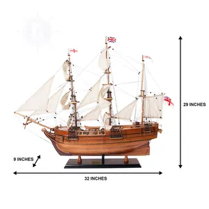 Beagle Model Ship Handcrafted Wooden Replica with Display Stand, Collectible, Decor, Gift, Wholesale