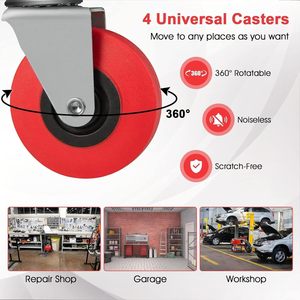 Heavy Duty Rolling Mechanic Stool Chair with Drawer, 1.5" Thick Garage Creeper Seat with Universal Casters & Tray GAPGAR023 - Product Image 3