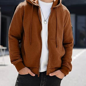 Sweat-shirt zippé à capuche pour hommes de haute qualité 250 GSM OEM sweat à capuche masque personnalisé avec broderie pull tissé d'hiver coupe ample - Product Image 2