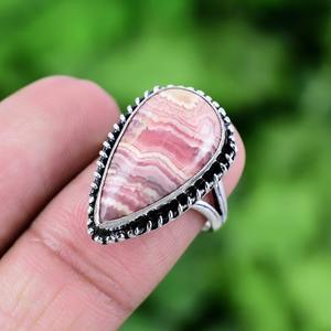 925 estampillé en argent Sterling fait à la main Rhodochrosite Spinner anneau naturel concepteur bijoux en pierres précieuses pour les mariages et les fêtes - Product Image 4
