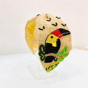 Accessoires de cheveux sur mesure sur le thème du palmier pour filles et femmes Taille unique Confettis perlés Turban Type Bandeau Meilleures ventes - Product Image 5