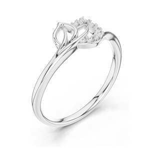 Anillo de Diamante Cultivado en Laboratorio de 0.075 CT para Mujer con Diseño de Hoja Trenzada, Claridad VVS-VS EF, Oro de 18KT, 14KT, 10KT y Plata 925 - Product Image 4