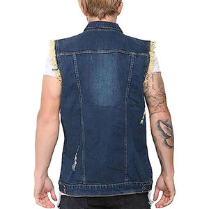 Custom Logo Men's High Quality <b>Denim</b> <b>Vest</b> Latest Design Canvas Outer Wear for Summer High Demand Product on Sale - Product Image 2