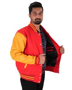Chaqueta Universitaria de Béisbol de Manga Larga con Estampado, para Hombre, de Algodón/Lana, con Logotipo Personalizado en la Parte Delantera - Product Image 4
