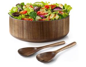 Ensaladera de madera decorativa de acacia de alta calidad, perfecta para su mesa de comedor - Product Image 3
