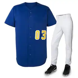 Venta caliente Sublimación Uniformes de béisbol Precio barato Ropa de hombre Softball Jersey y pantalones Conjunto de 2 piezas