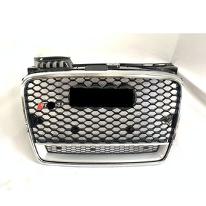 Grille de pare-chocs de style RS4 pour <span class=keywords><strong>Audi</strong></span> <span class=keywords><strong>A4</strong></span> S4 B7 changer pour RS4 grille de pare-chocs en nid d'abeille 2005 <span class=keywords><strong>2006</strong></span> 2007 2008 B7 facelift noir et argent brillant - Product Image 6