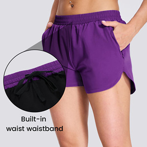 Pantalones cortos para mujer, pantalones cortos deportivos transpirables con costuras de malla, pantalones cortos de Fitness de LICRA antiluz con cintura elástica de talla grande para mujer - Product Image 2