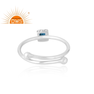 แหวนพลอยอะพาไทต์นีออนธรรมชาติเงินสเตอร์ลิง925เครื่องประดับที่กำหนดเองของขวัญสำหรับผู้หญิงสำหรับเธอ - Product Image 2