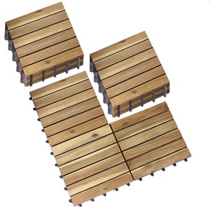 Baldosa de Madera de Acacia de 6 Listones con Construcción de Madera Maciza, Fácil Instalación y Soporte Estable - Product Image 1